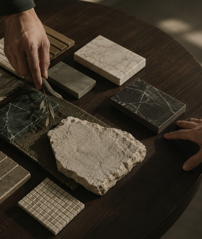 Selection of architectural material samples